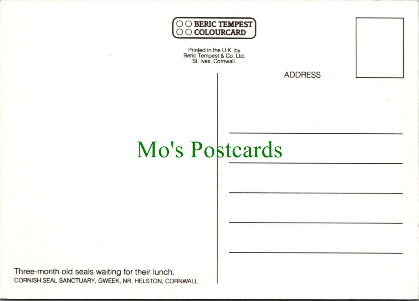 Animals Postcard - Cornish Seal Sanctuary, Gweek, Cornwall RR14375