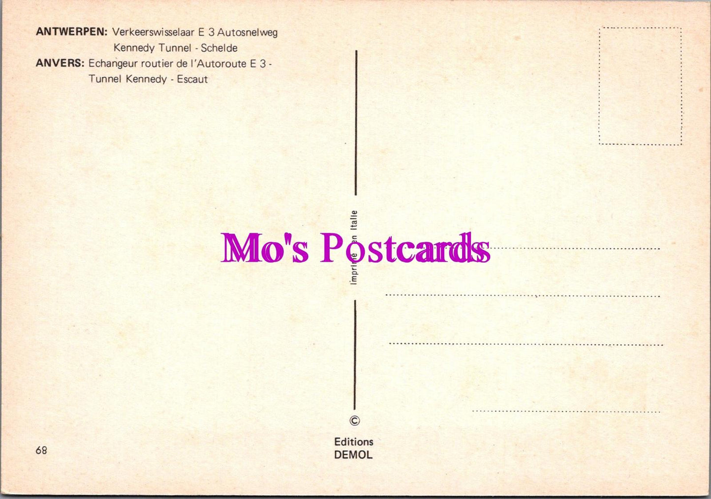 Belgium Postcard: Antwerp Kennedy Tunnel Echangeur Routier 1970s Chrome RR20340