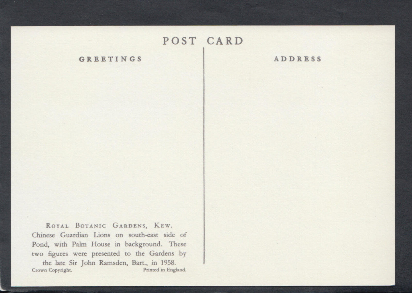 London Postcard - Royal Botanic Gardens, Kew RR5754