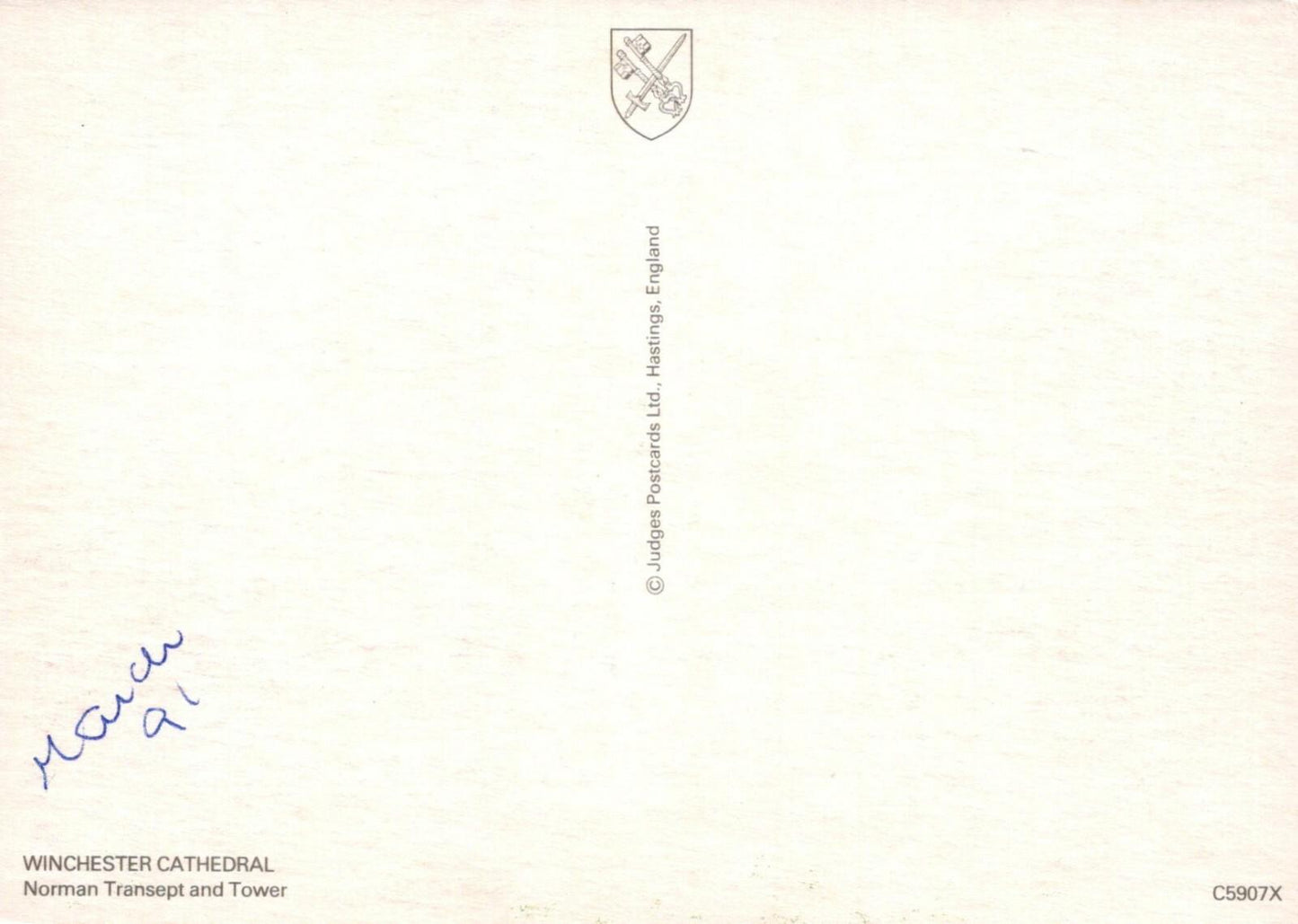 Hampshire Postcard - Winchester Cathedral, Norman Transept and Tower RR7829