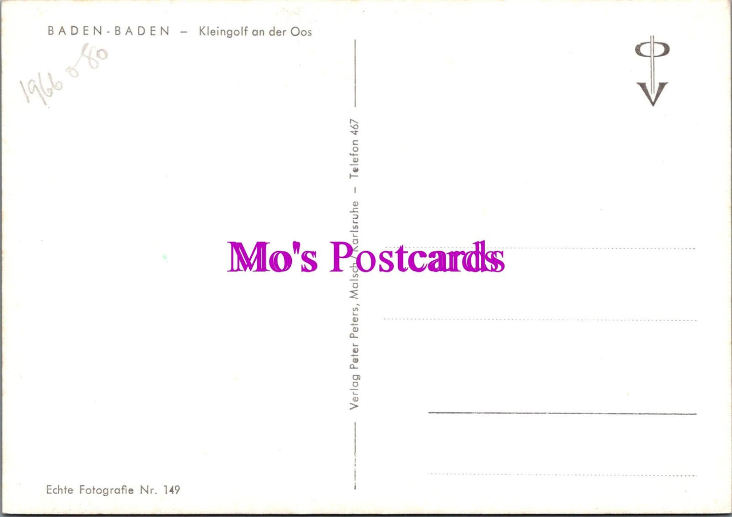 Germany Postcard - Baden-Baden, Kleingolf an Der Oos RR20338