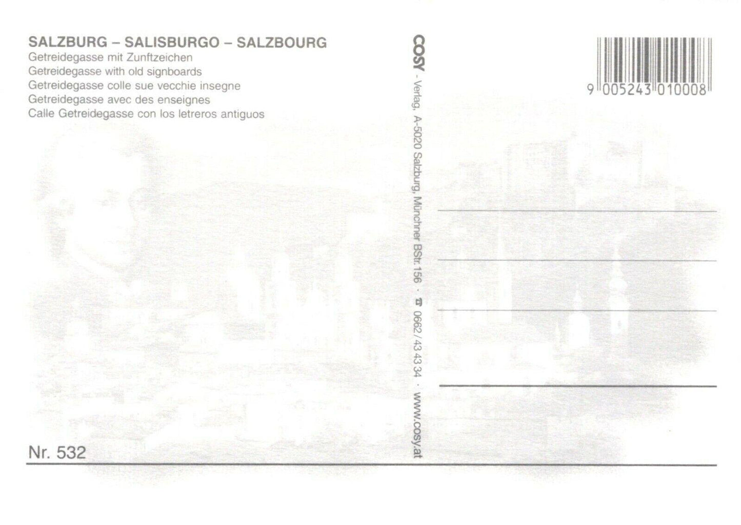 Austria Postcard - Salzburg - Getreidegasse With Old Signboards RRR154