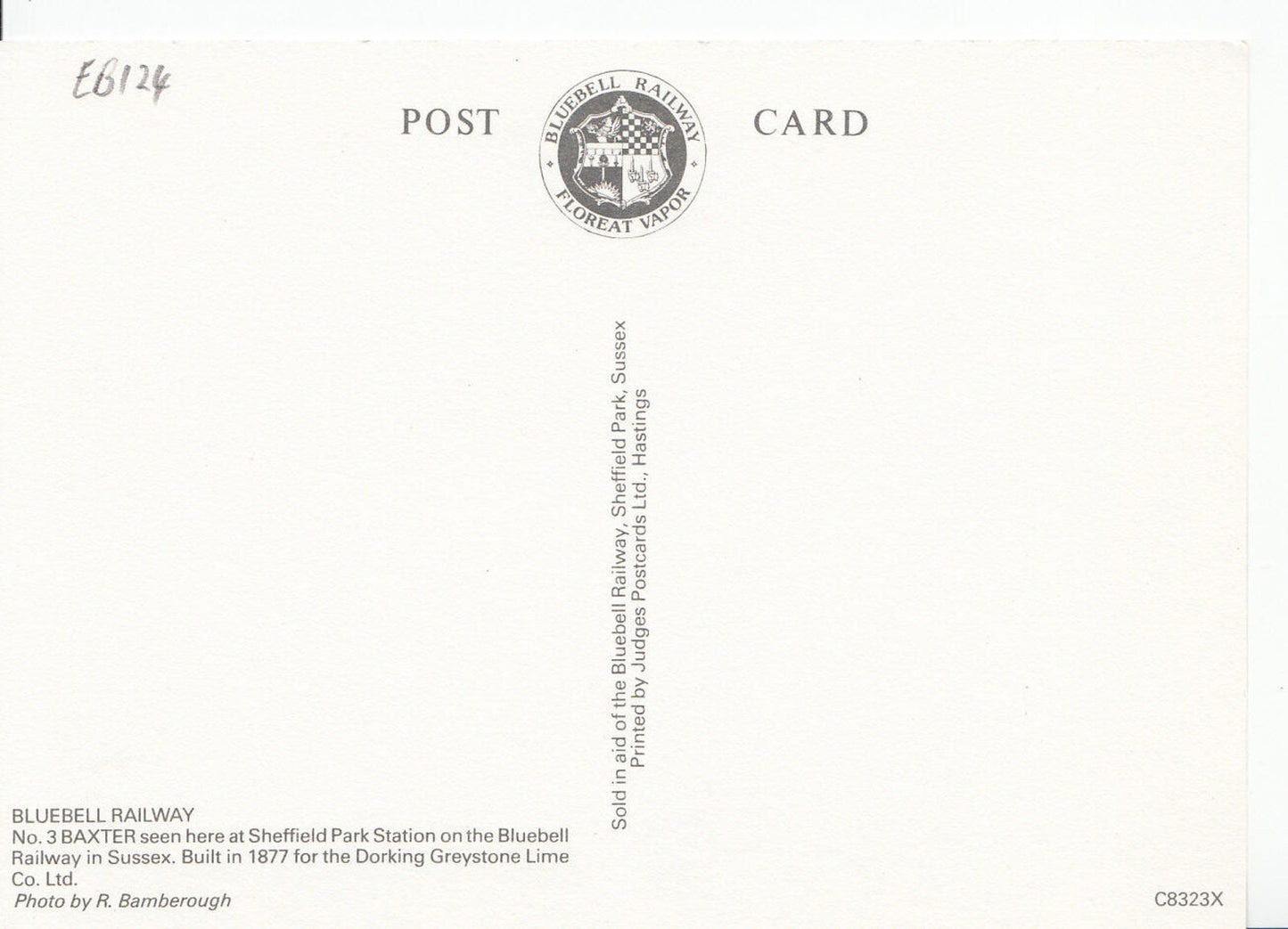 Railway Transport Postcard - Bluebell Railway - Baxter at Sheffield Park EB124