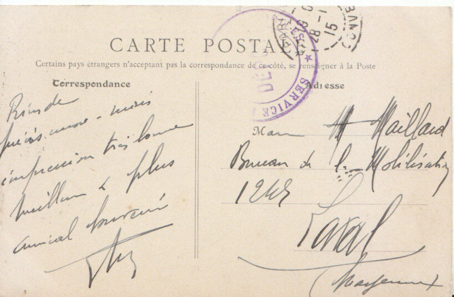 France Postcard: Paris River Seine View Pont Des Saints-Peres Boat 1915 5297A