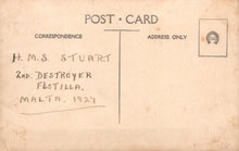 Load image into Gallery viewer, Naval History Postcard - H.M.Stuart, 2nd Destroyer Flotilla, Malta 1927 - XT59