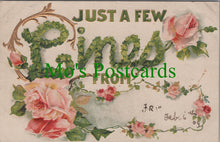 Load image into Gallery viewer, Embossed Greetings Postcard - Just a Few Lines From... SW11844