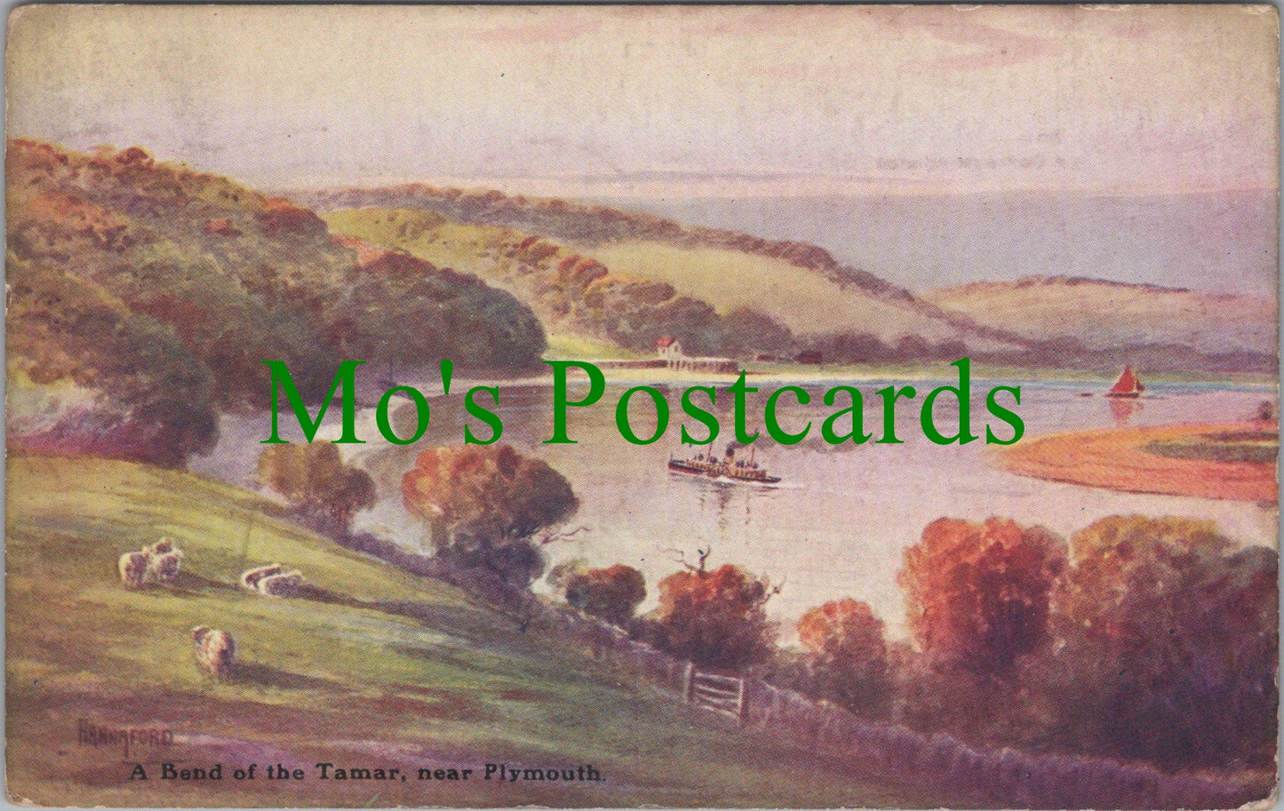 Devon Postcard - A Bend of The Tamar, Near Plymouth SW11930