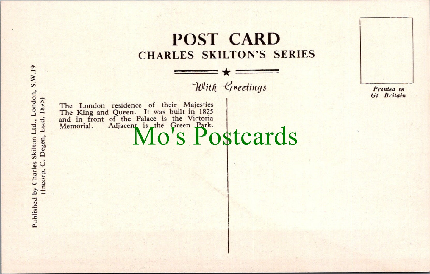 London Postcard - Buckingham Palace & Victoria Memorial RT10