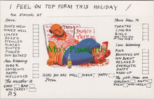 Load image into Gallery viewer, Holiday Message Postcard - Sleeping Man, Holiday Checklist SW13411
