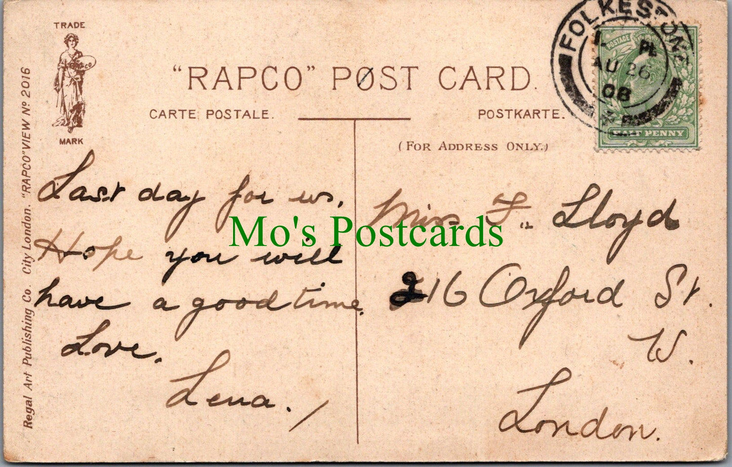Kent Postcard - Fish Market, Folkestone SW11200