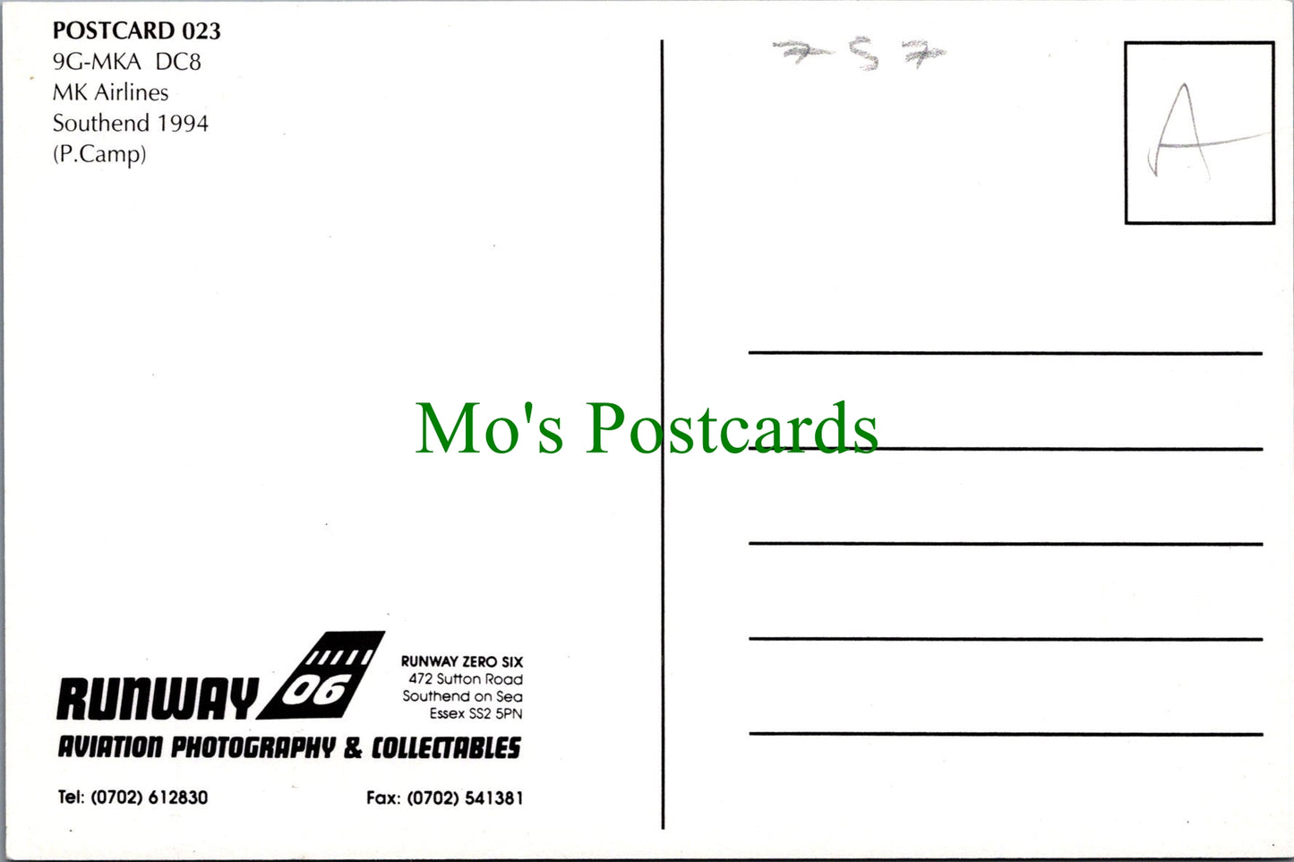Aviation Postcard - MK Airlines 9G-MKA DC8 Aeroplane SW12803