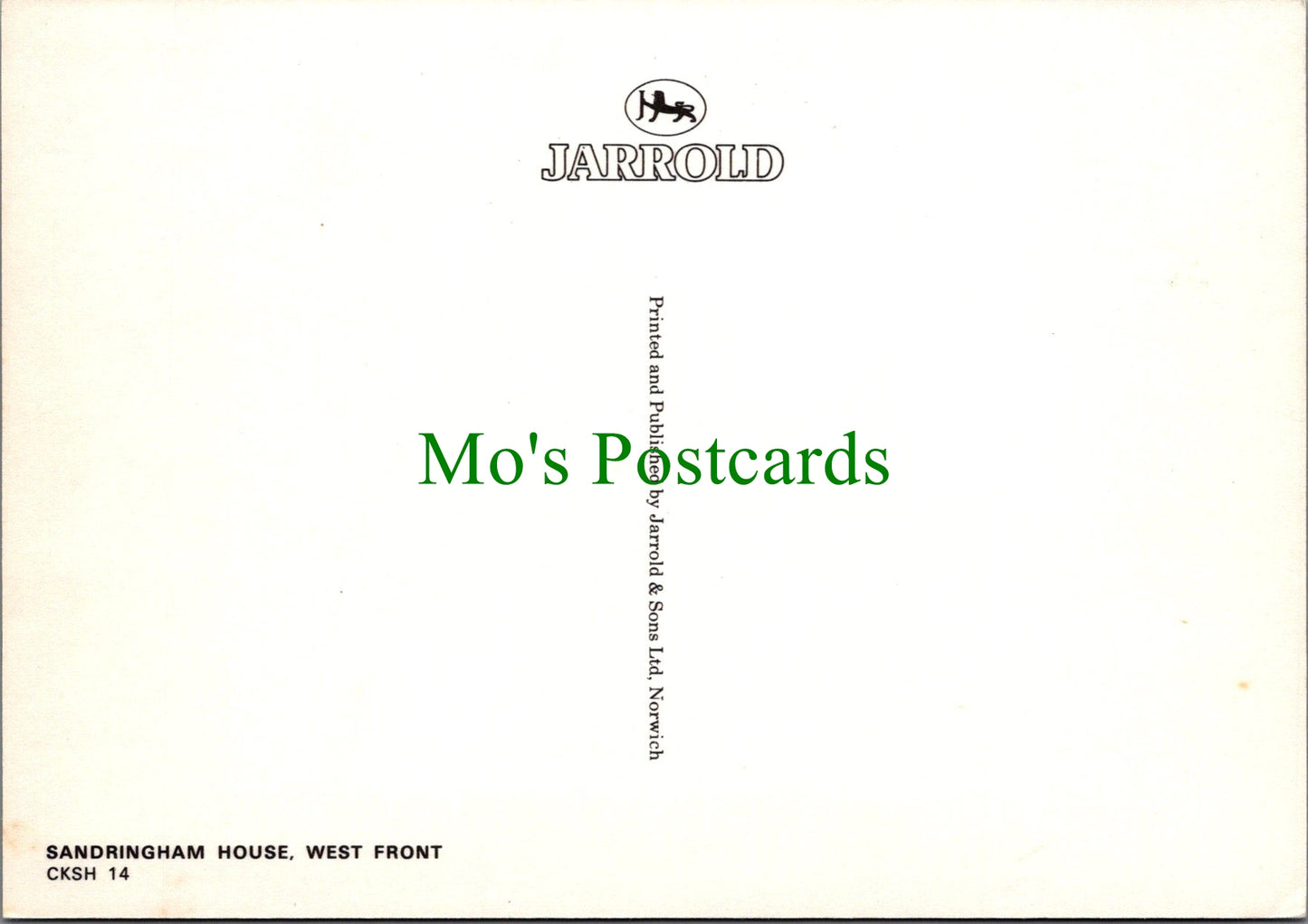 Norfolk Postcard - Sandringham House, The West Front SW12887