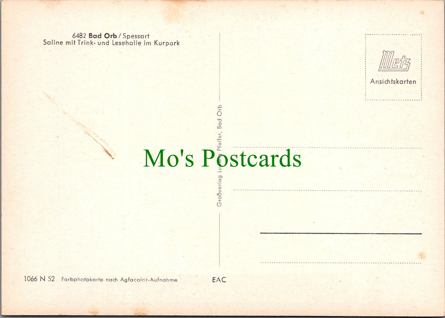 Germany Postcard - Bad Orb, Spessart Saline Mit Trink.... SW11442