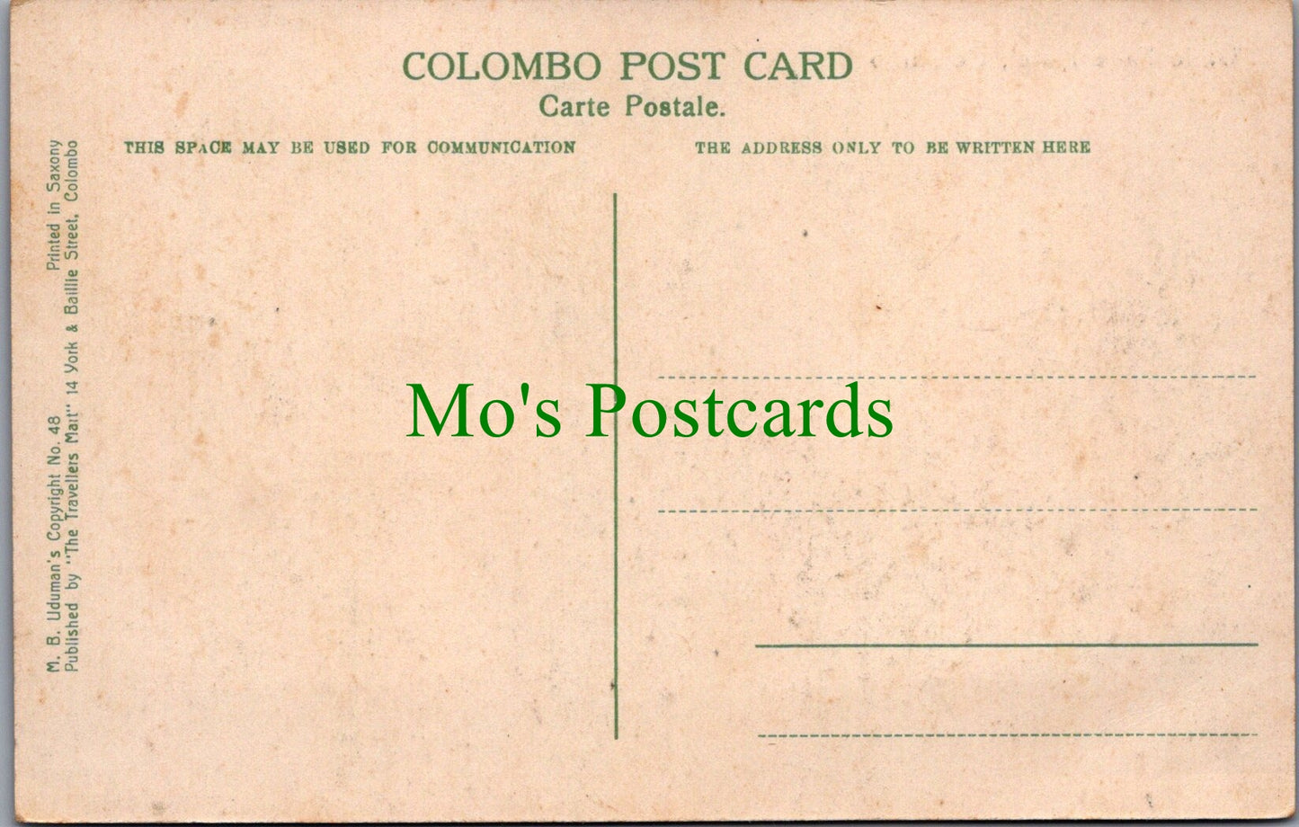 Sri Lanka Postcard - Galle Face Hotel, Colombo SW11811
