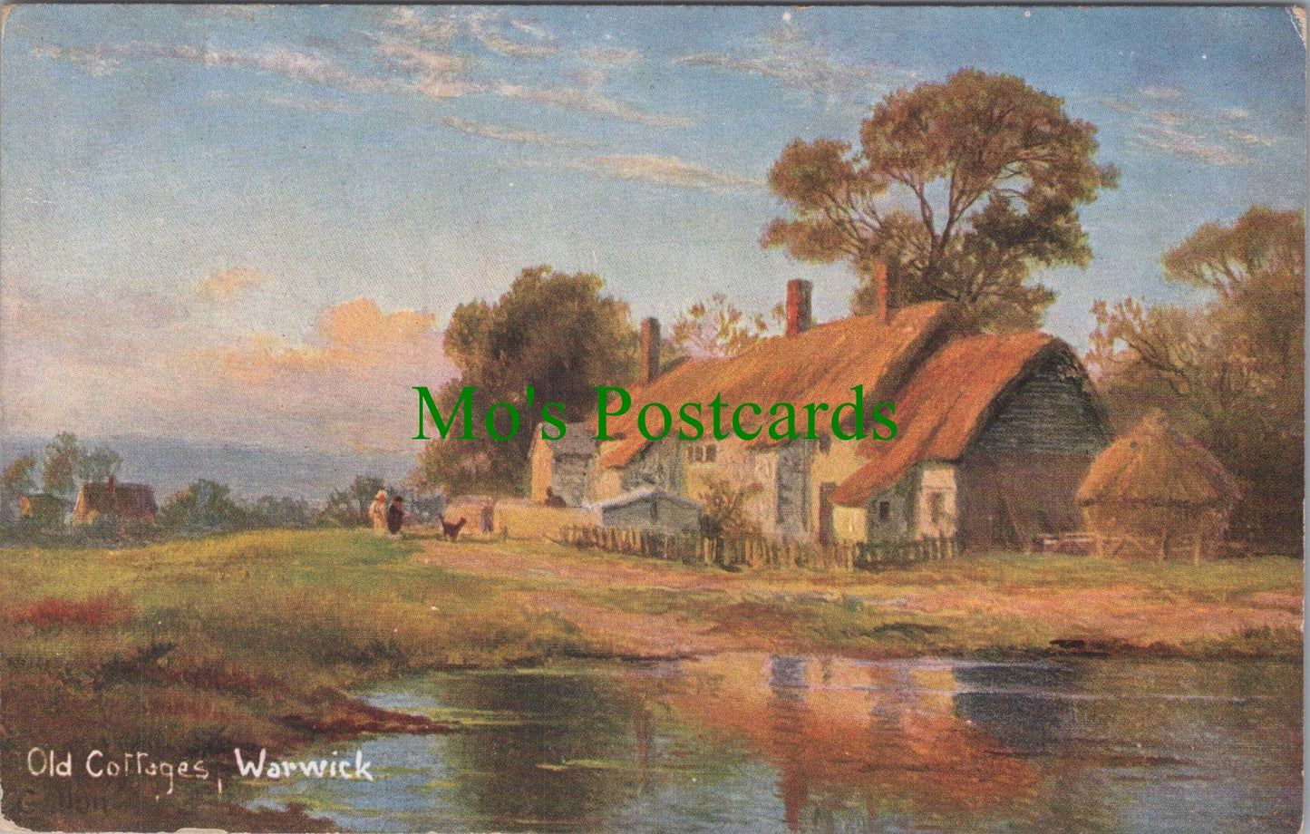 Warwickshire Postcard - Old Cottages, Warwick DC1031