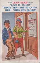 Load image into Gallery viewer, Comic Postcard - Couple, Registry Office, Wedding, Leap Year SW13139