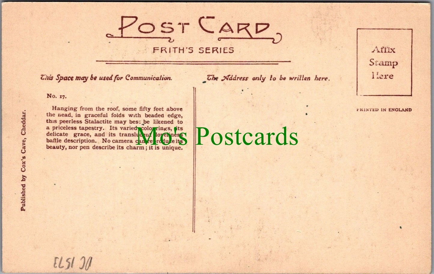 Somerset Postcard - Cheddar, Cox's Cave, The Marble Curtain DC1573
