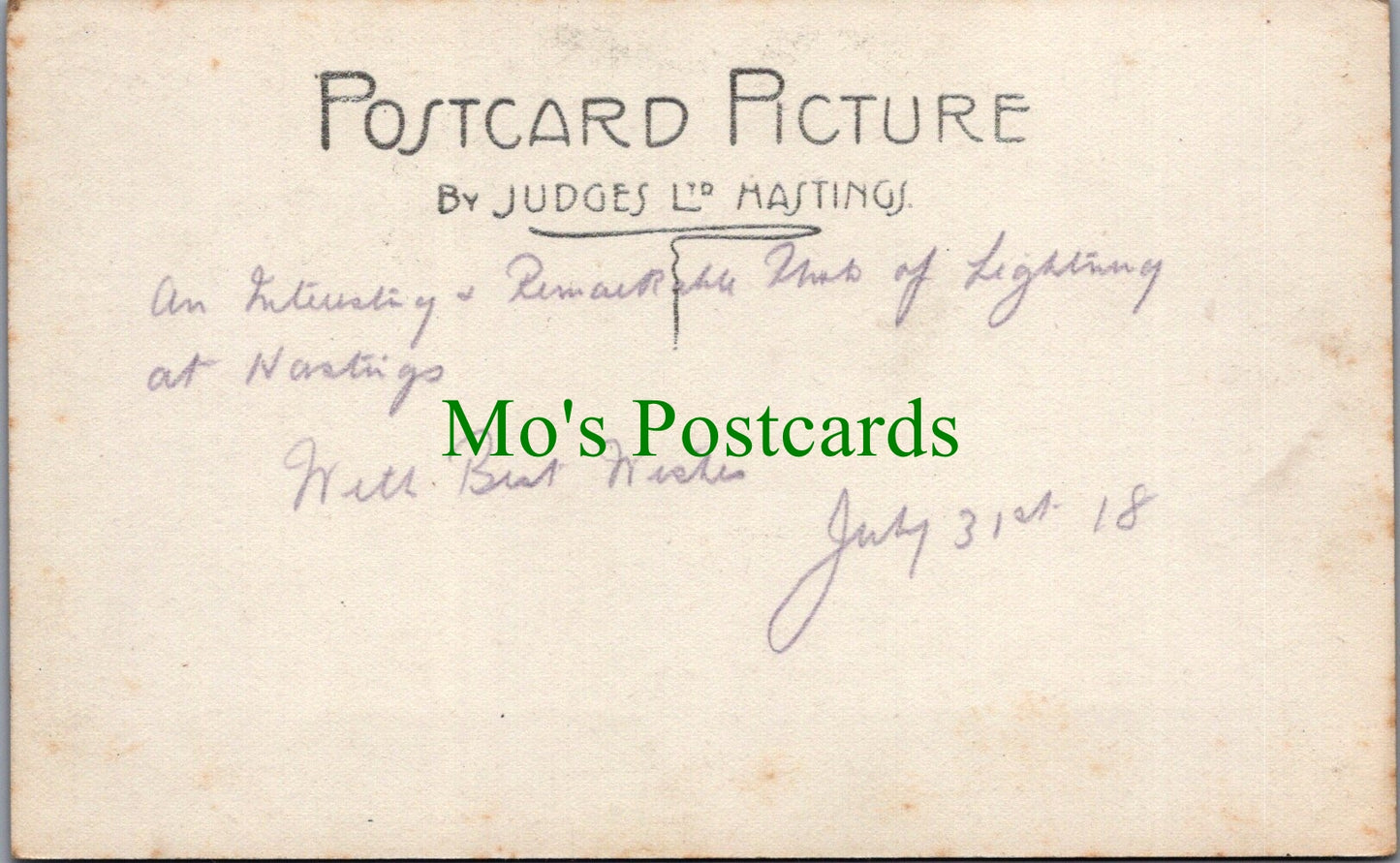 Weather Postcard - Lightning Spark, Hastings Coast SW13170