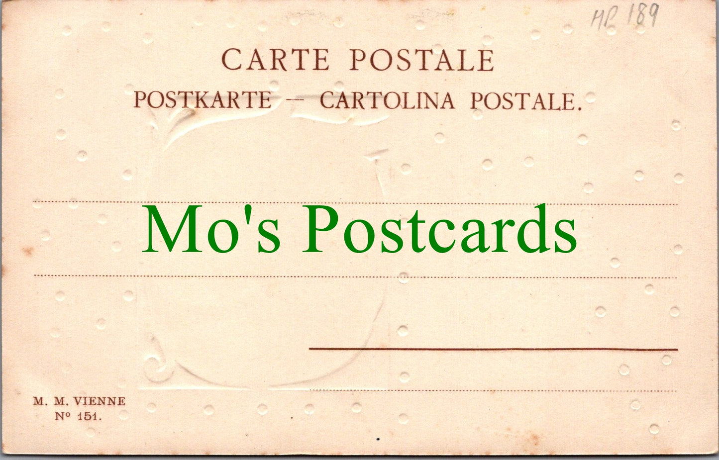 Embossed Art Postcard - With Good Wishes From The Misses George HP189