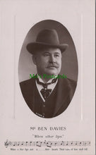 Load image into Gallery viewer, Music Postcard - Welsh Operatic Tenor Mr Ben Davies "When Other Lips" SW13223
