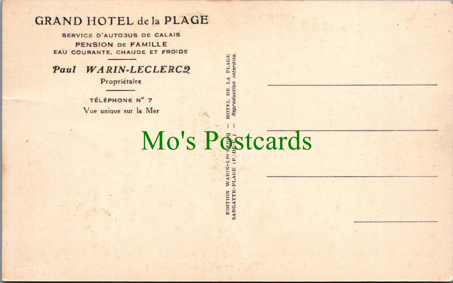 France Postcard - Sangatte, Pres Calais SW11010
