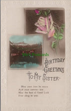 Load image into Gallery viewer, Greetings Postcard - Birthday Greetings To My Sister SW11012