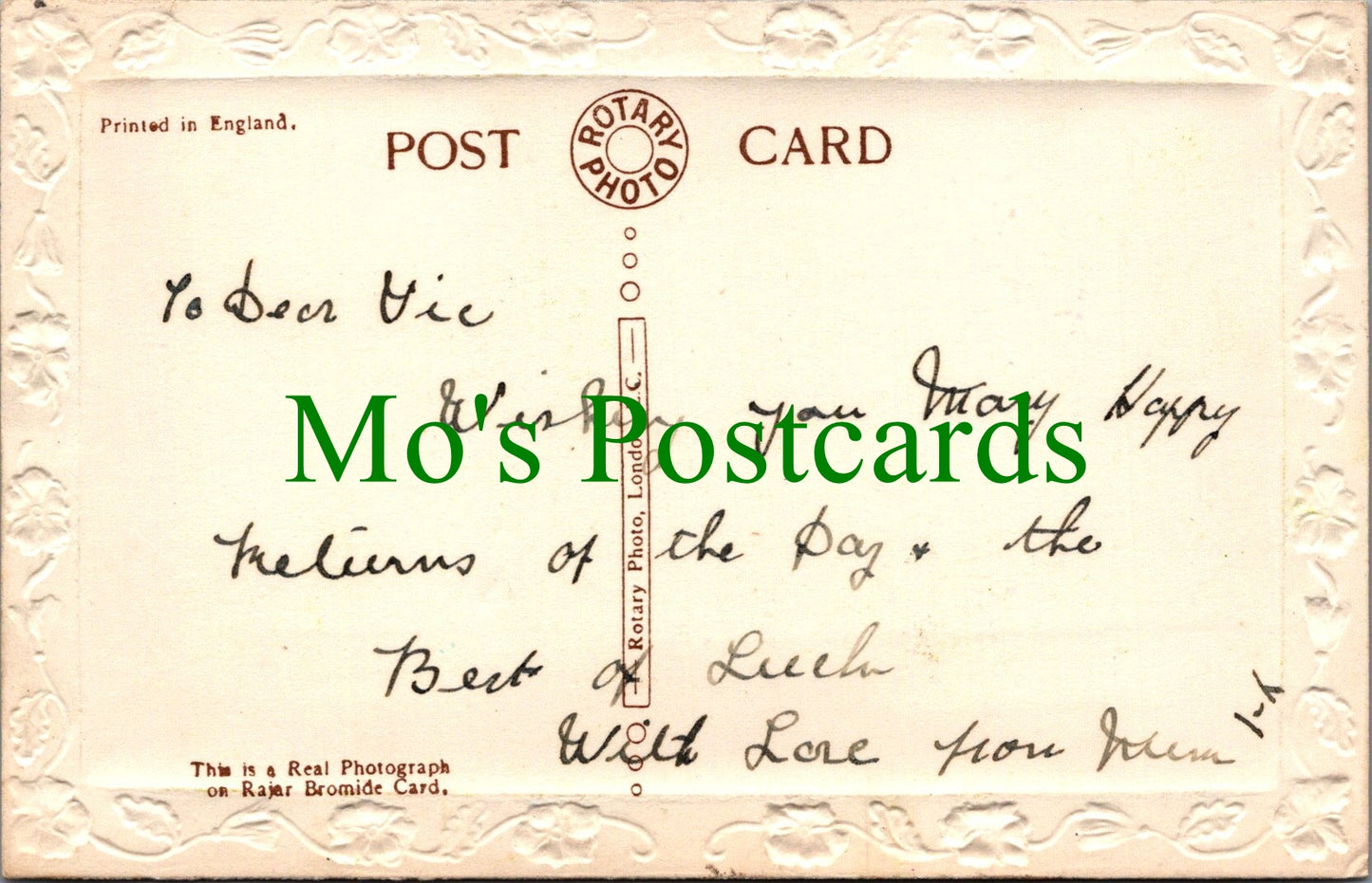 Greetings Postcard - Many Happy Returns of My Dear Son's Birthday SW11085