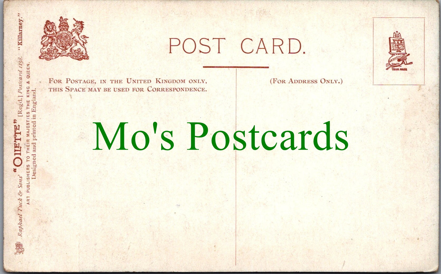 Ireland Postcard - Illustrated Songs "Killarney" SW12476