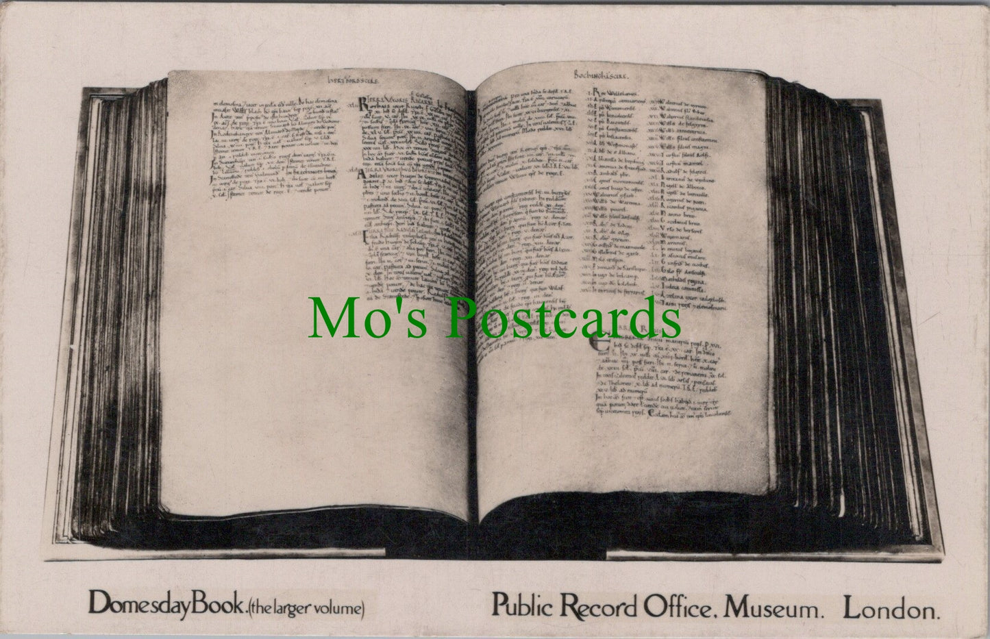 London Postcard - Domesday Book, Public Record Office Museum SW11244