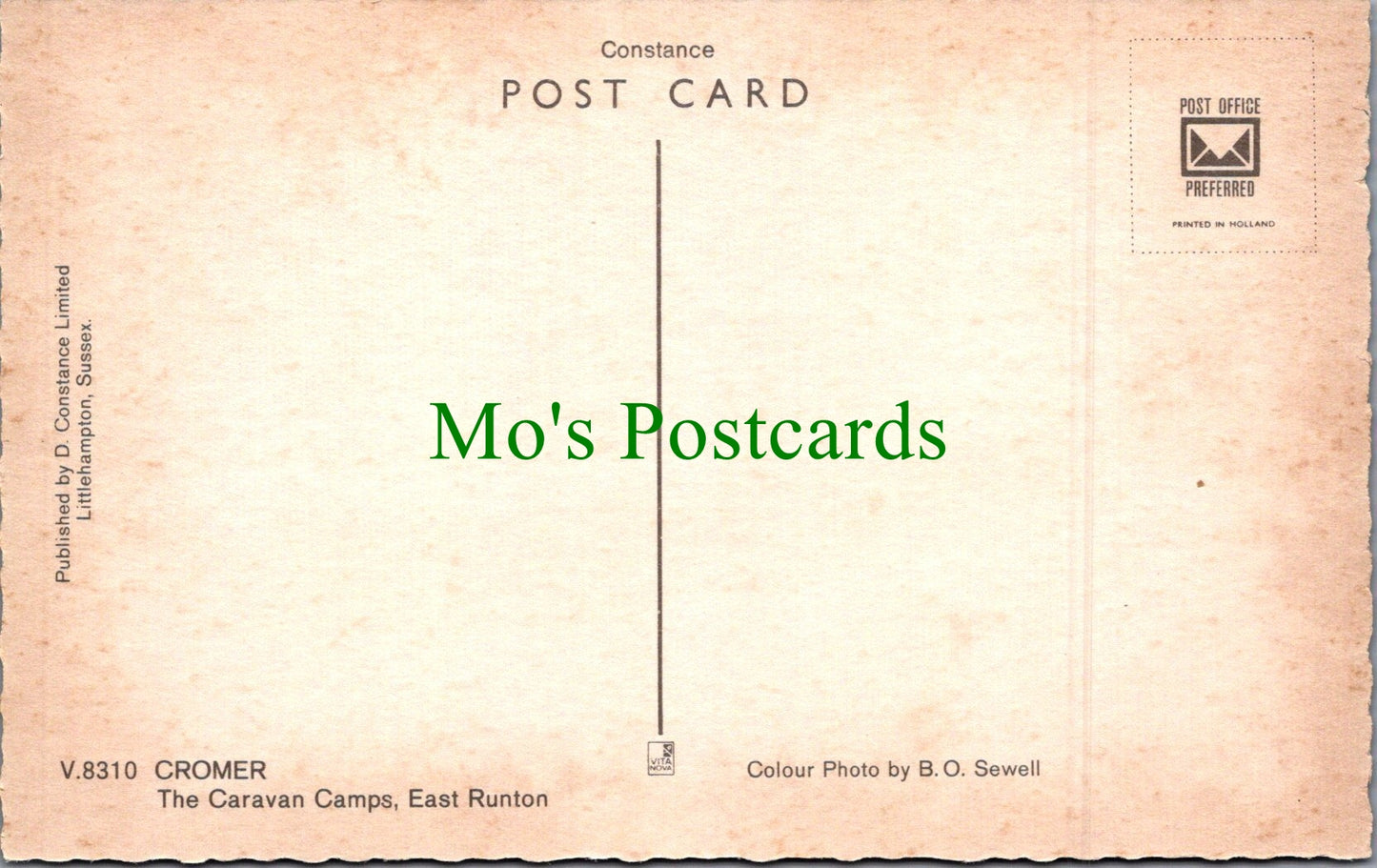 Norfolk Postcard - Cromer, The Caravan Camps, East Runton SW11542