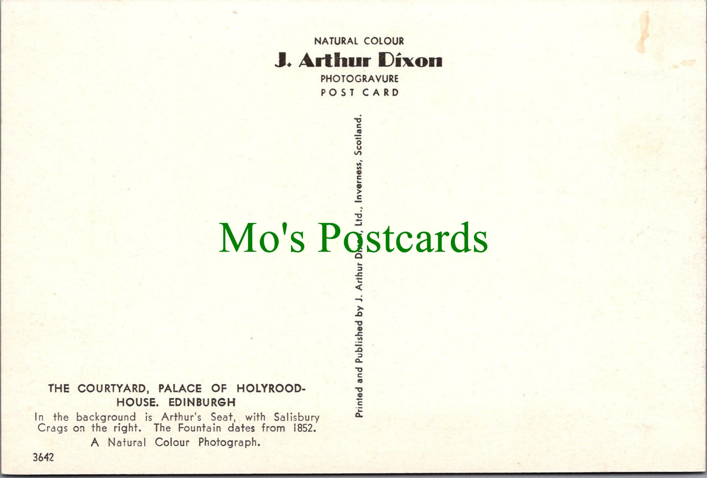 Scotland Postcard - Palace of Holyrood House, Edinburgh SW12254