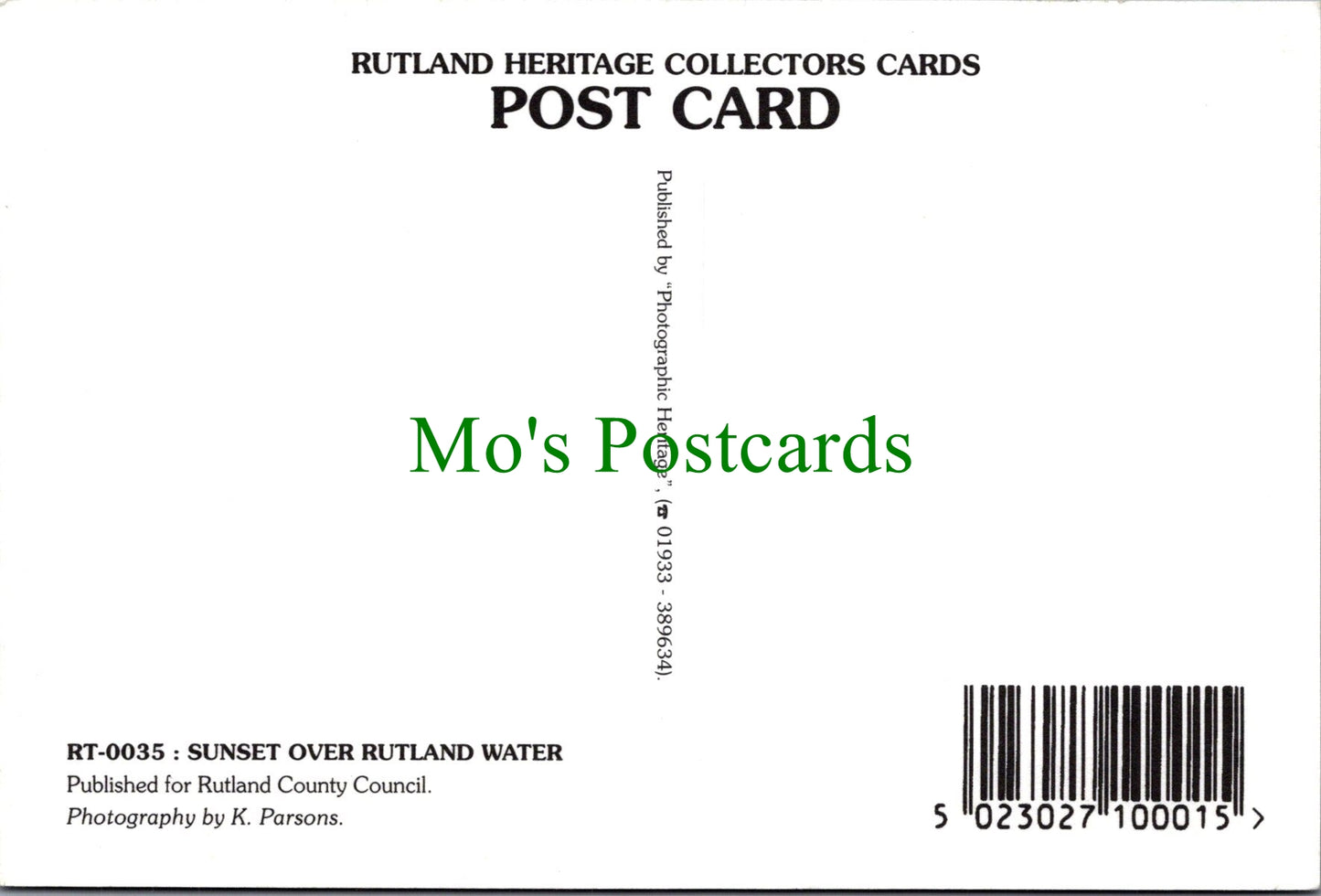 Rutland Postcard - Sunset Over Rutland Water SW12129