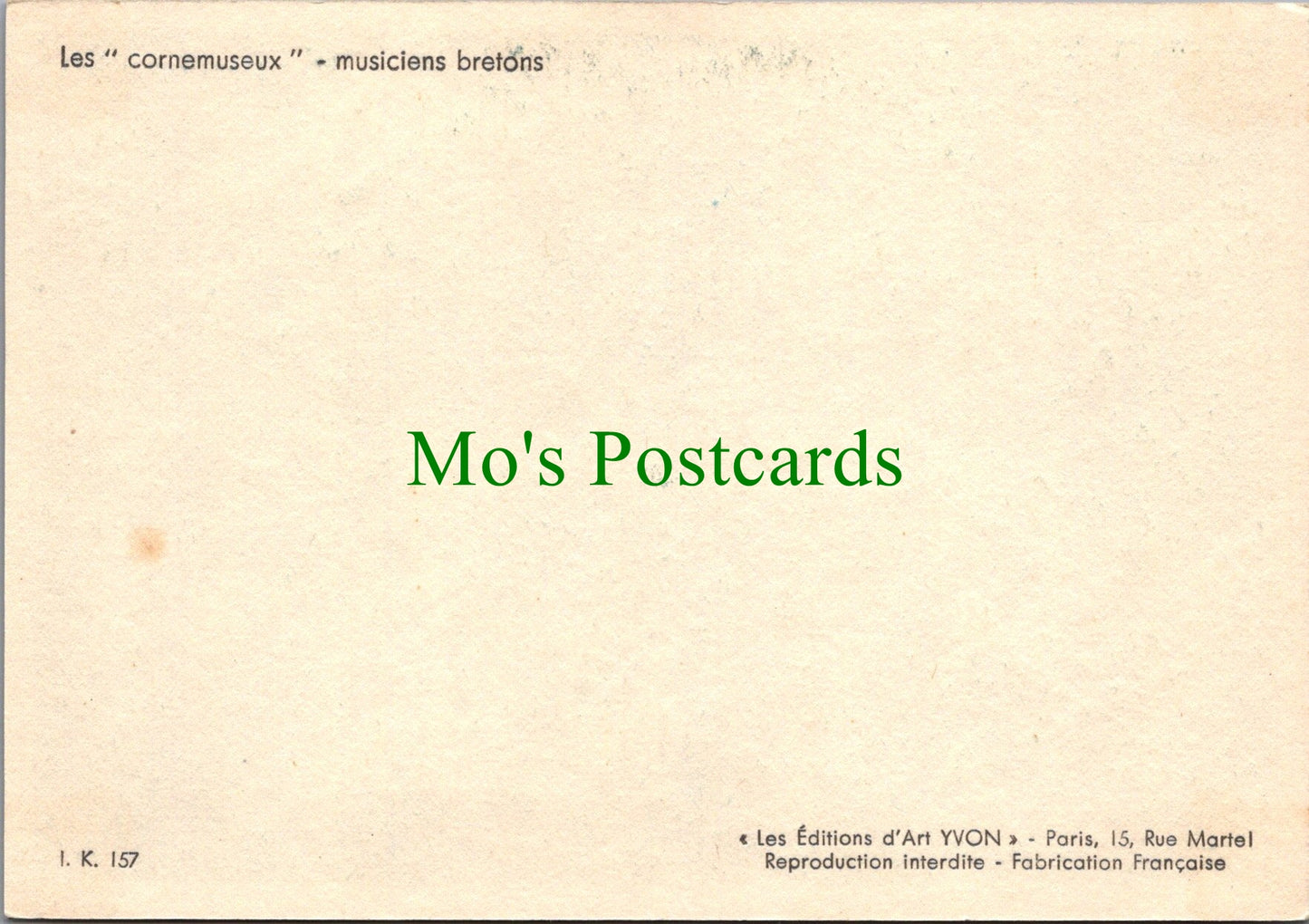 France Postcard - Les "Cornemuseux" Musiciens Bretons SW12177