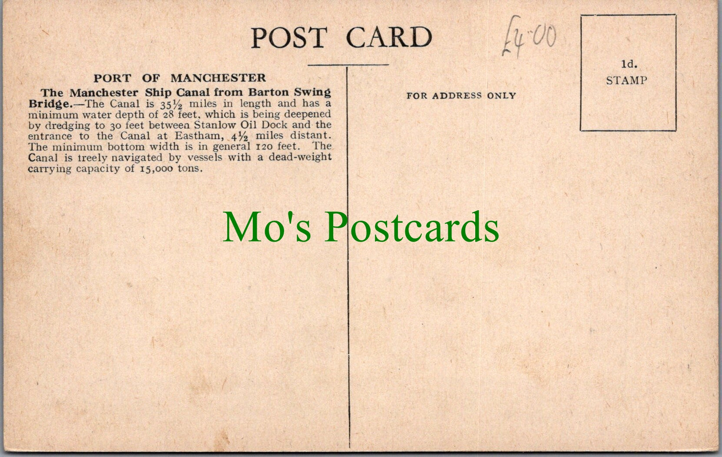 Lancashire Postcard - The Manchester Ship Canal SW13328