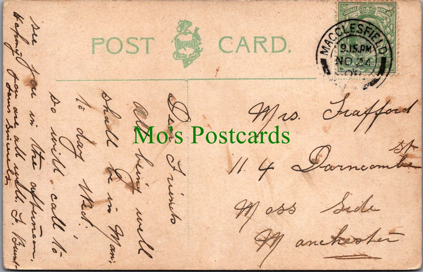Cheshire Postcard - Macclesfield West Park and Infirmary SW12606