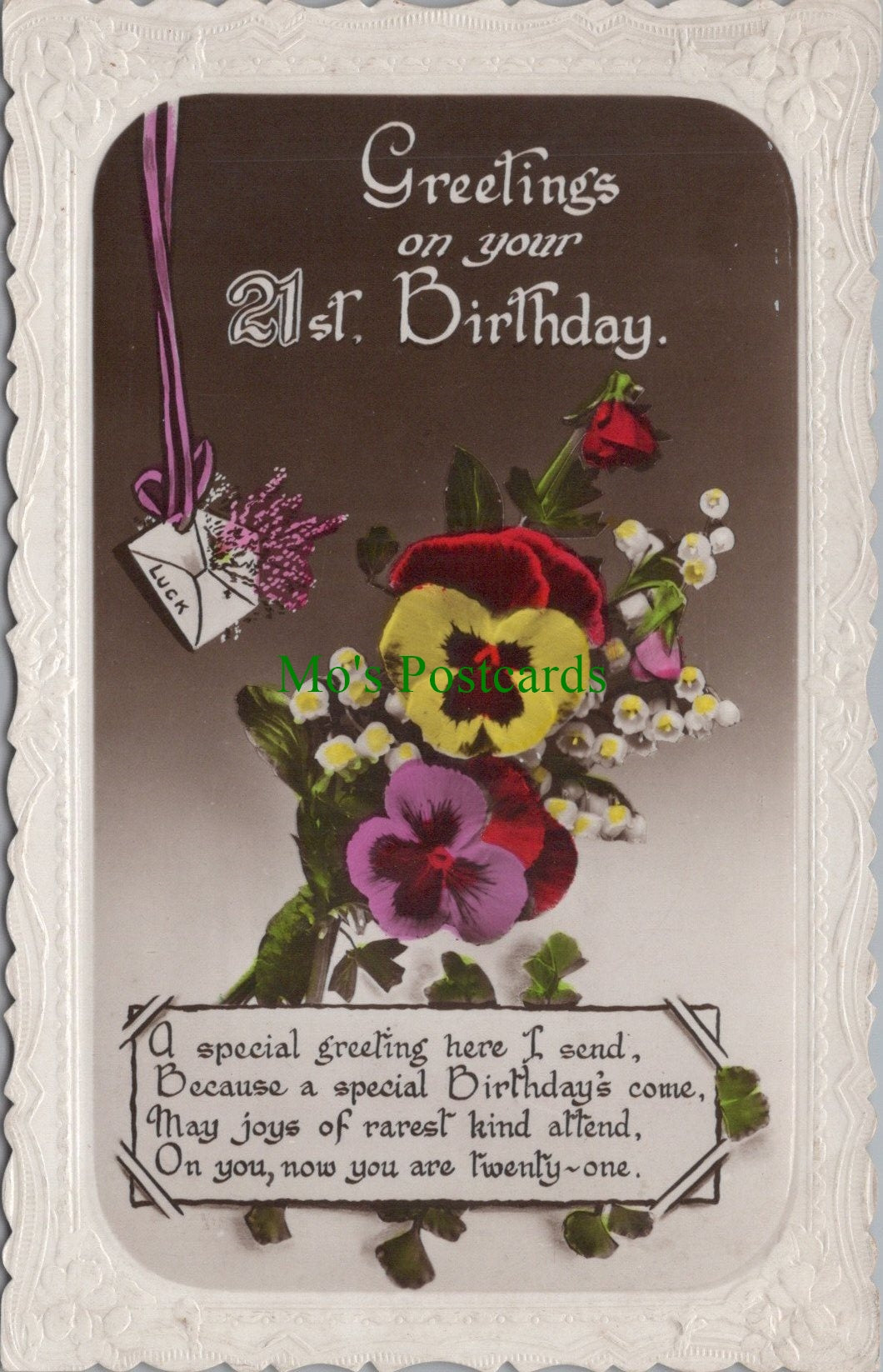 Greetings Postcard - Greetings on Your 21st Birthday SW12607