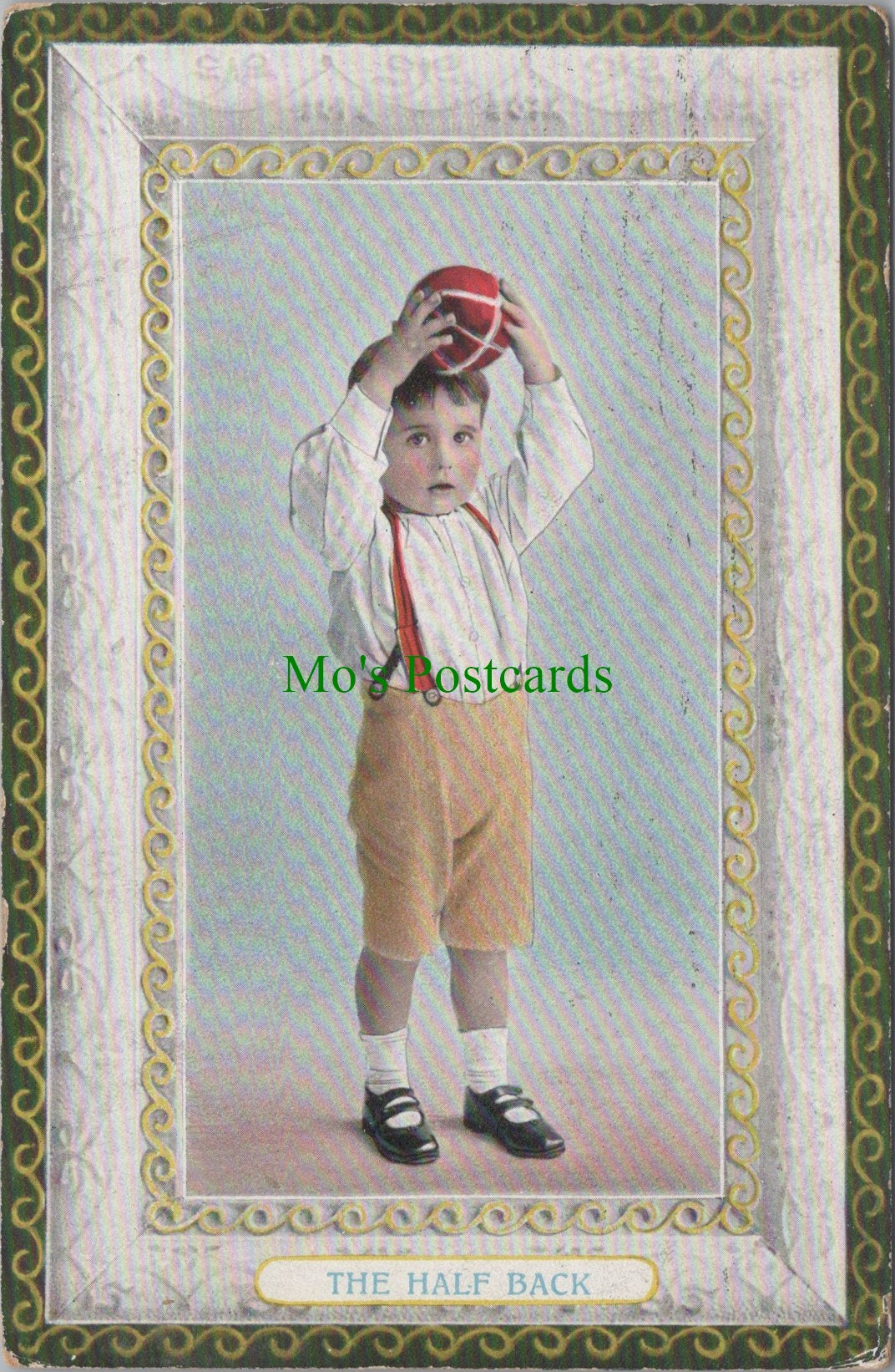 Children Postcard - The Half Back, Child Rugby Player SW12625