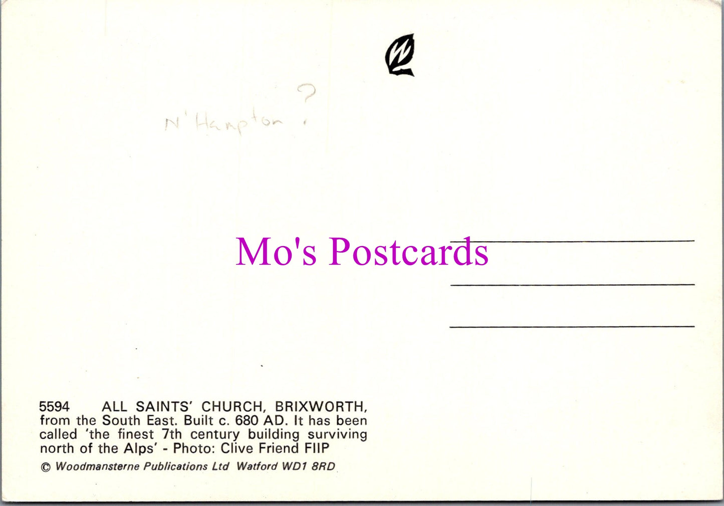 Northamptonshire Postcard - All Saints' Church, Brixworth SW16217