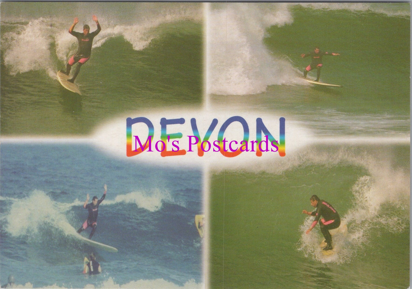 Devon Postcard - Surfing, Surfers, Surfing The Waves SW15209