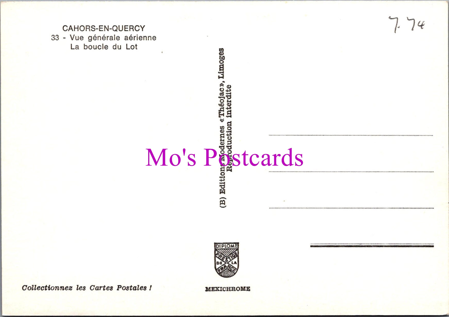 France Postcard - Aerial View of Cahors-En-Quercy, Lot SW15232