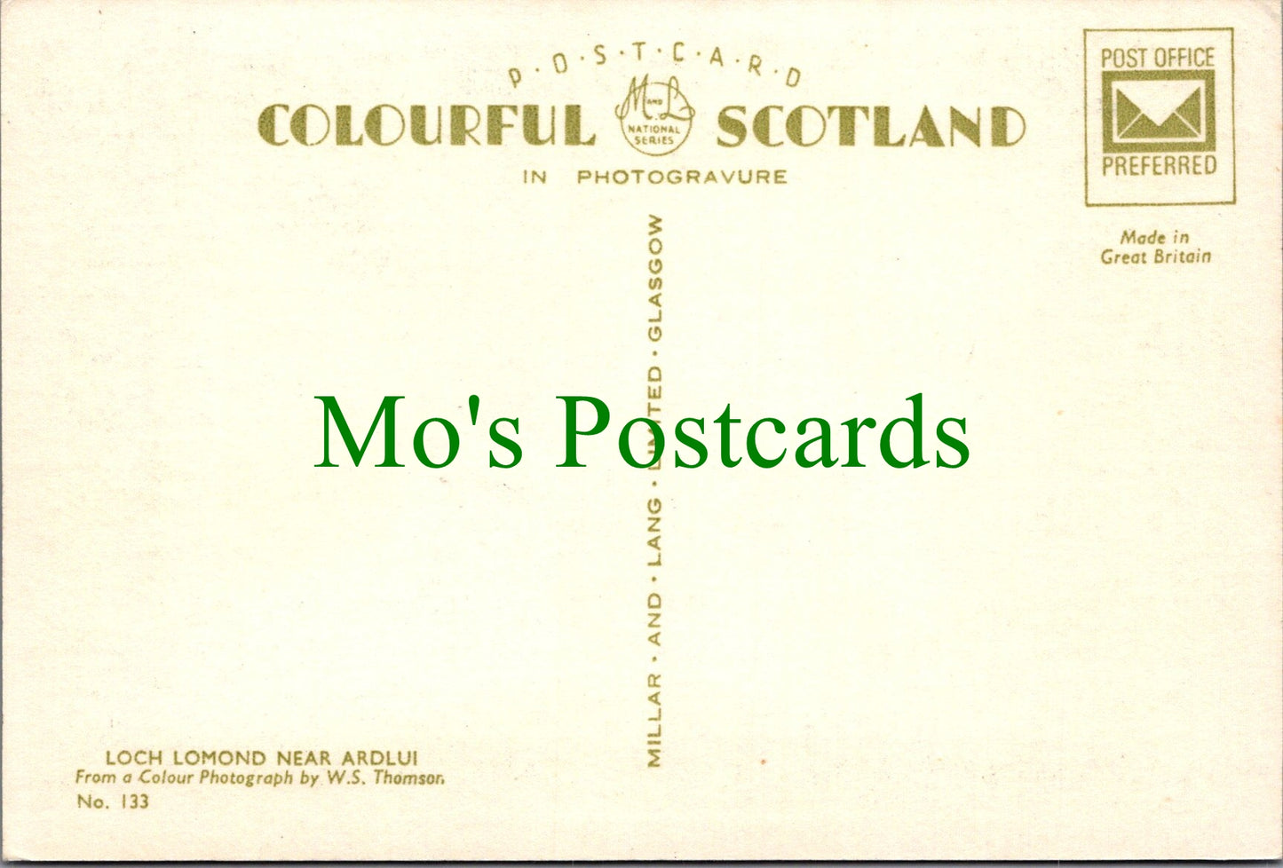 Scotland Postcard - Loch Lomond Near Ardlui SW13751