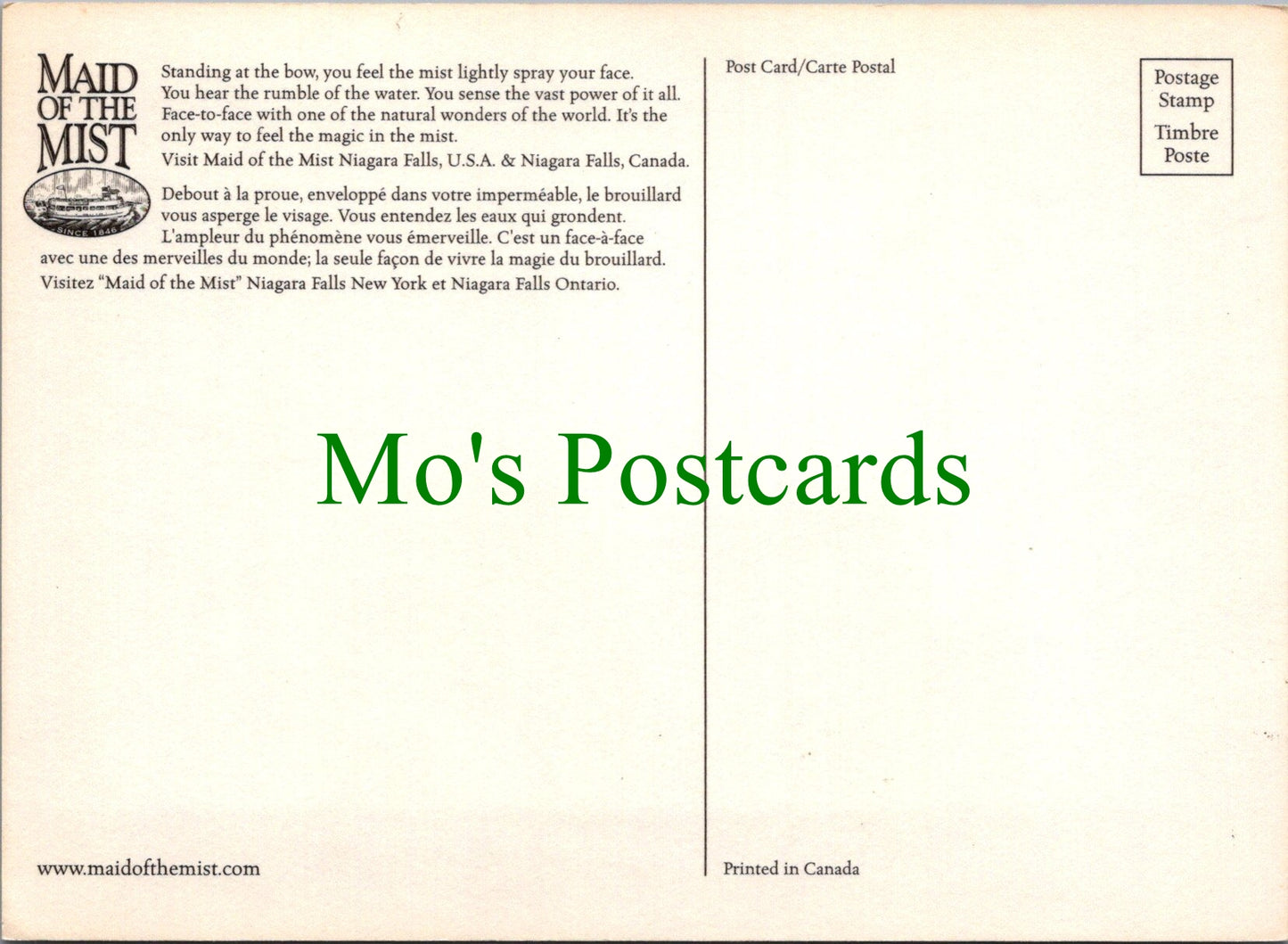 Ferry Postcard - Maid of The Mist, Niagara Falls SW13631