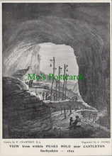 Load image into Gallery viewer, Derbyshire Postcard - Peaks Hole, Near Castleton in 1822 - SW13651