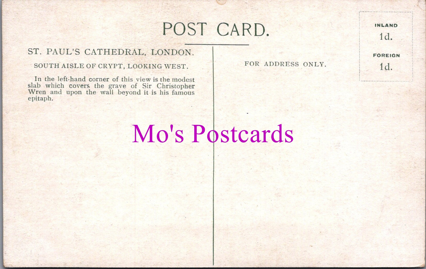 London Postcard - St Paul's Cathedral South Aisle of Crypt SW15312