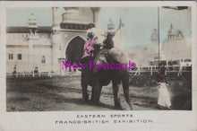 Load image into Gallery viewer, Franco-British Exhibition Postcard - Eastern Sports, Elephant Ride HM434