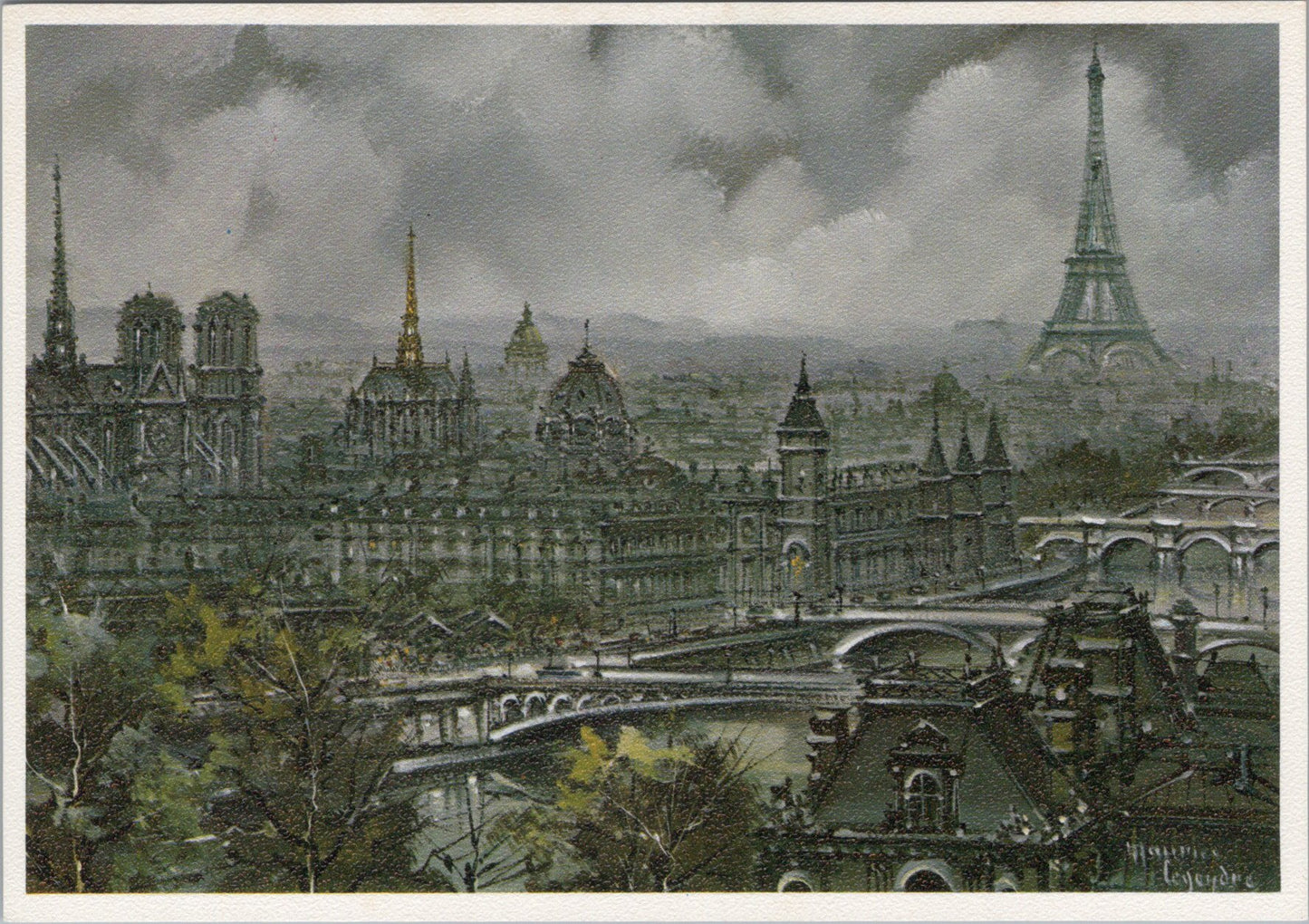 France Postcard - Paris, Vue Panoramique, Artist Maurice Legendre SW15676