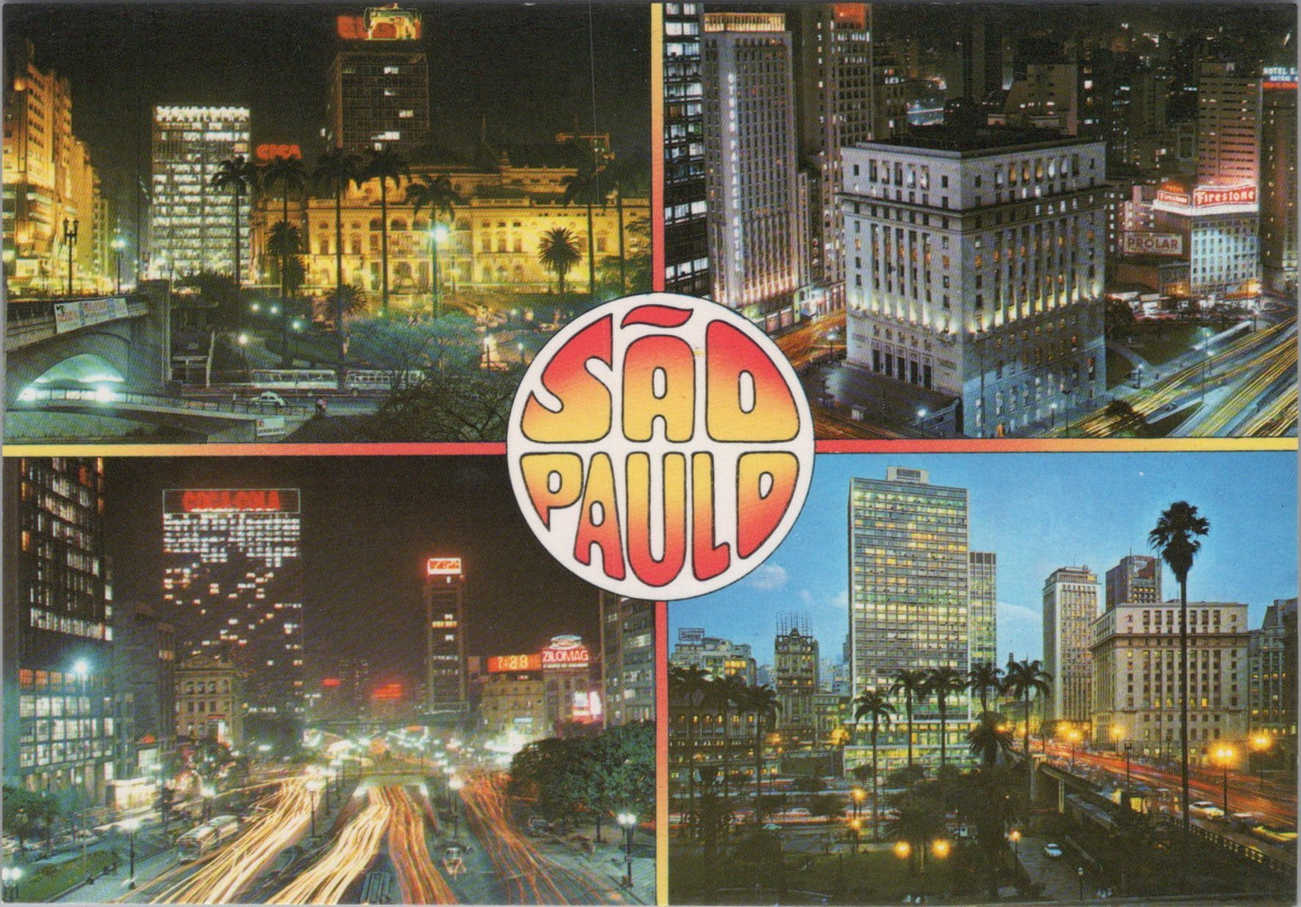 Brazil Postcard - Sao Paulo, Night Views of Downtown SW16314