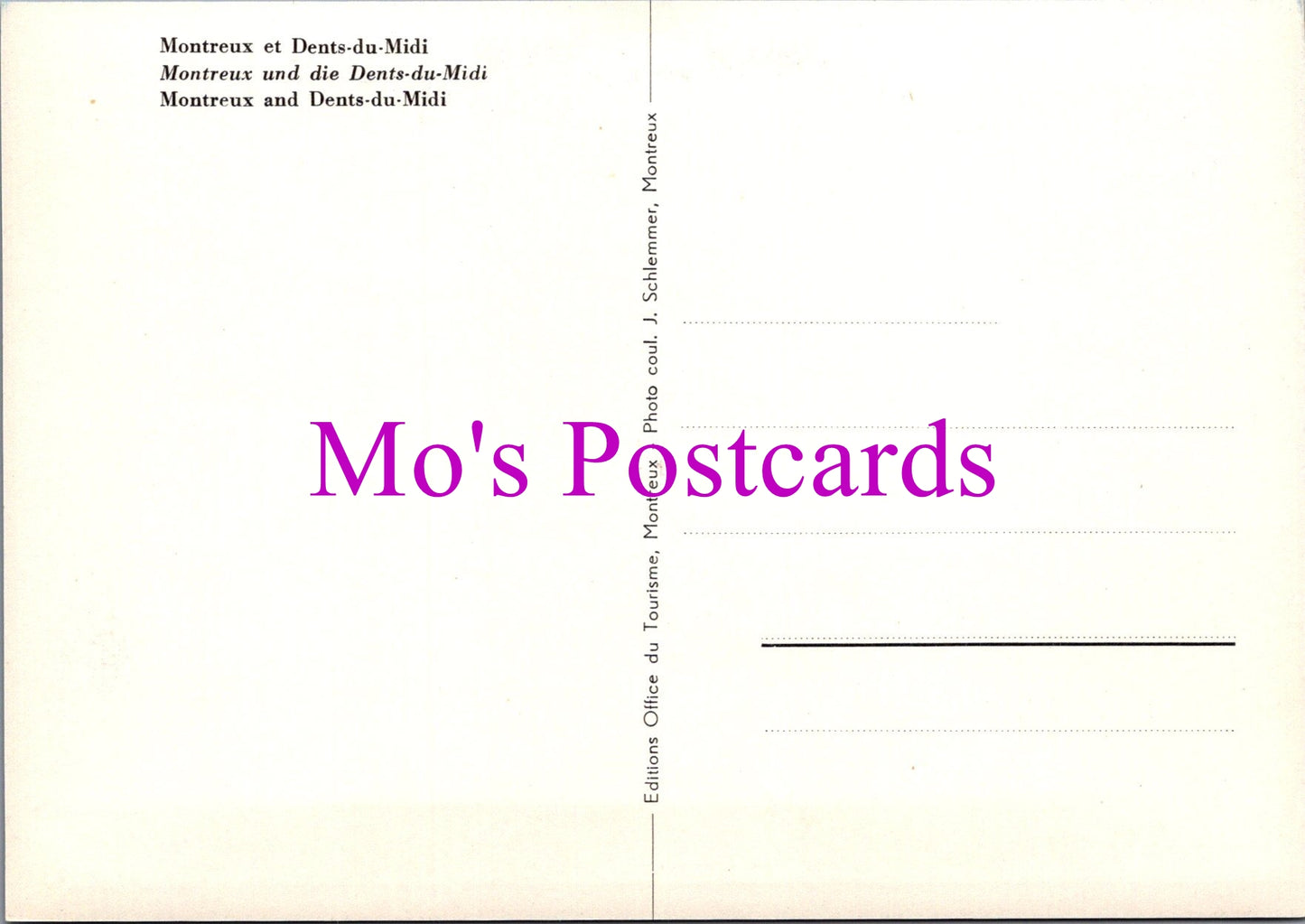 Switzerland Postcard - Montreaux and Denta-Du-Midi SW15273