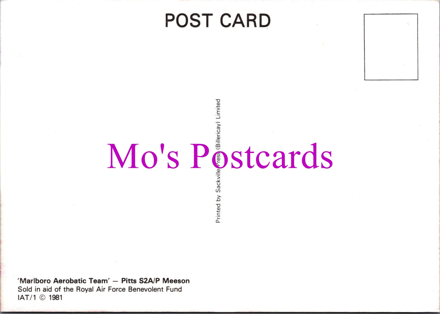 Aviation Postcard - Marlboro Aerobatic Team, Pitts S2A/P Meeson SW15467