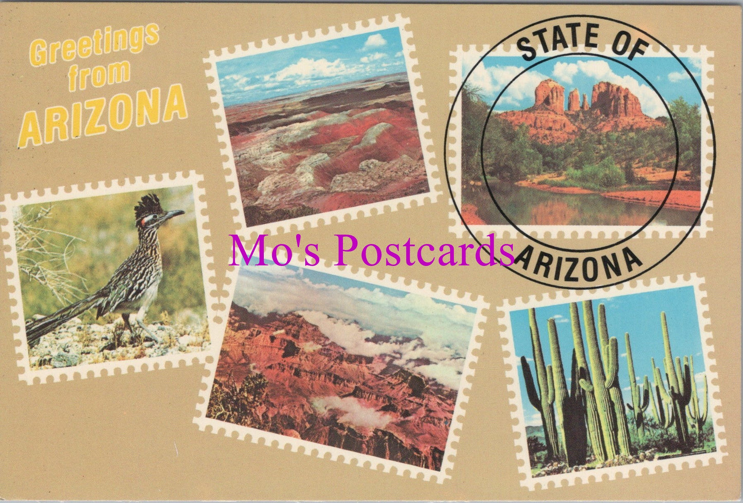 America Postcard - Postage Stamp Greetings From Arizona SW14346